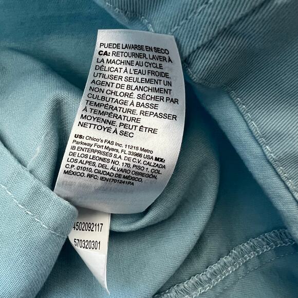 Chicos Powder Blue Women’s Denim Jacket Size 1 US Size 8/10 - Picture 8 of 8